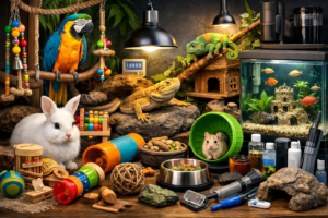 ایگزوٹک پالتو جانور کے لیے کھلونے اور ضروری لوازمات